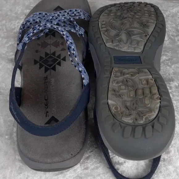 Skechers Women’s Strappy Gray/blue Sandal - Picture 2 of 3
